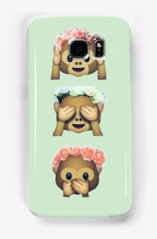 Flower Rainbow Crown Png Emoji - Monkey Emoji Phone Case #9898635