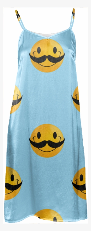Slip Dress - Smiley Face With Mustache #9899222