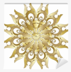 Decorative Gold Frame With Vintage Round Patterns On - Window #990040