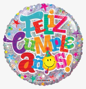 Globo Feliz Cumpleaños Smiley - Happy Bday Holographic Foil Balloon, Florist Supplies #990152