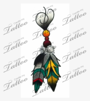Two Feathers - Egyptian Cross Tattoo Designs #991653
