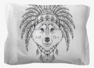 Wolf In The Indian Roach - Indian Draw #992601