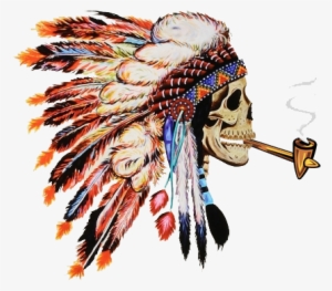 American Indian Png - Skull With Native American Head Dress #992745