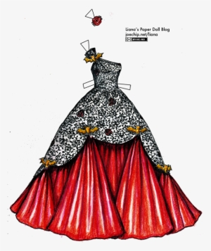 A Dramatic Ballgown With A Fitted Bodice And Overskirt - Drawings Of Ball Gowns #994434