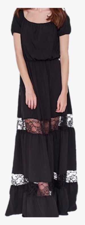 Maxi Dress With Lace Detail - Dress #995165