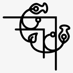 Floral Bells Border With Vines And Leaves Vector - Flower #995818