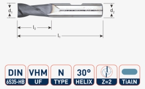 Short Solid Carbide Slotting End Mills, Silver-line, - Diagram #996082