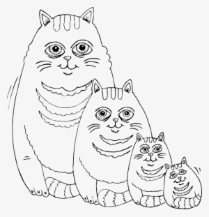 Fat Cat Family - Cat Family Coloring Pages #998013