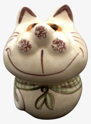 Gustin Pottery Cheshire Fat Cat Cheese Shaker 1950's - Animal Figure #998103