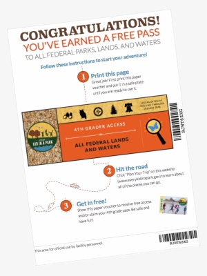 Printable Pass - 4th Grade National Park Pass #998615