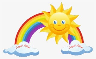 Fort Clipart Pillow - Sun And Rainbow Clipart #9906475