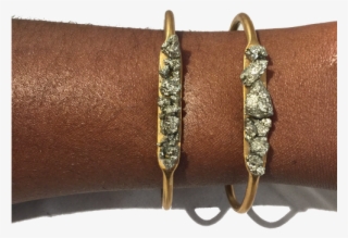 Pyrite Nuggets Brass Bracelet - Belt Buckle #9910979