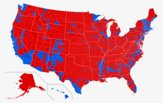 If You Stare At This Map For One Minute, Chances Are - 2016 Electoral Map By County #9911822
