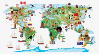 Sticker Carte Du Monde Decouverte Ambiance Sticker - Illustration #9913064