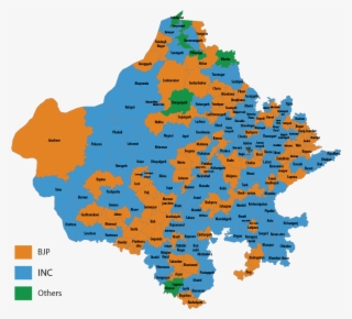 200/200 - Rajasthan Assembly Election 2018 Map #9915173