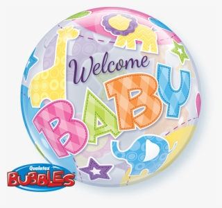 22" Welcome Baby Animals Patterns Single Bubble - Welcome Bebe #9915777